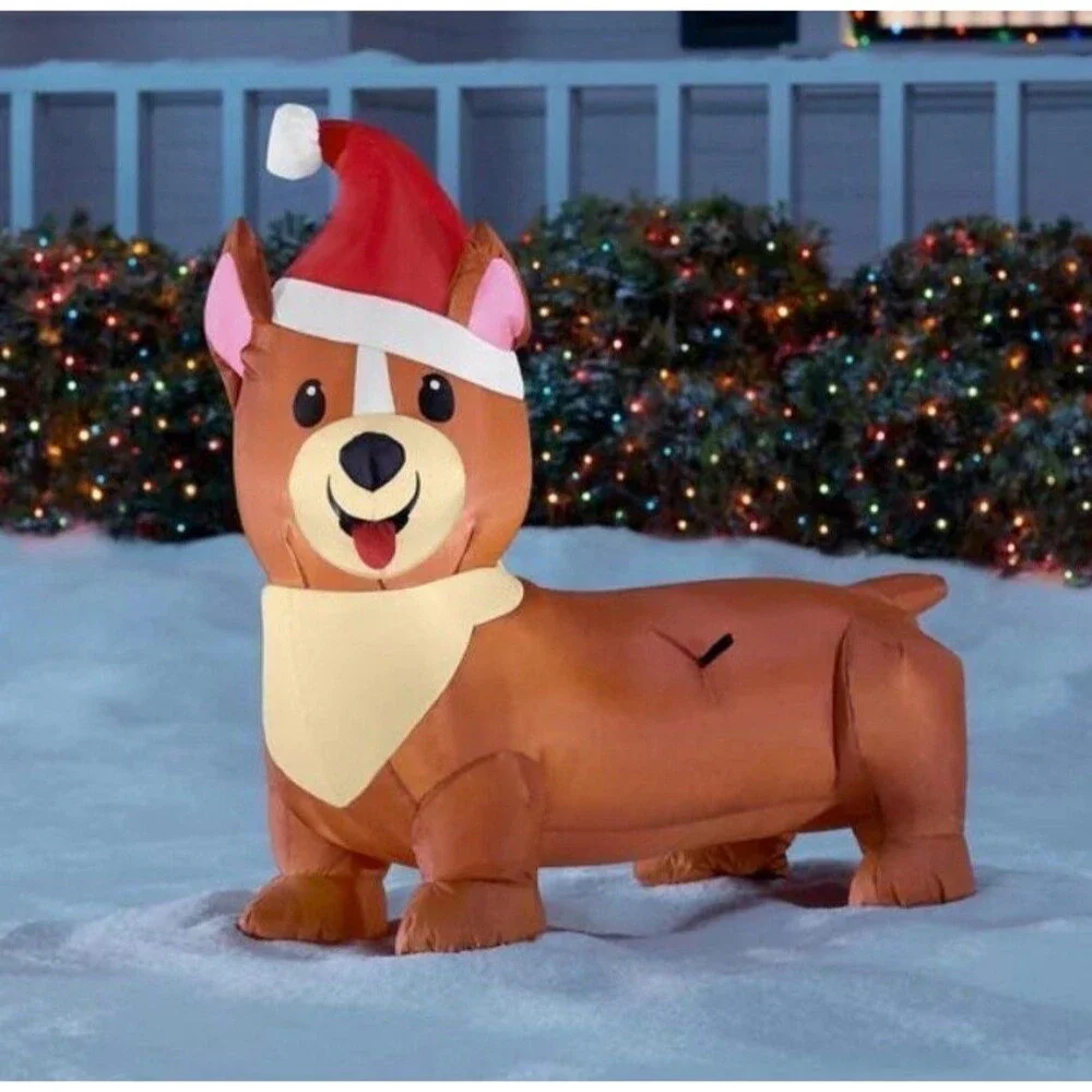 3.5ft Corgi Christmas Airblown Inflatable